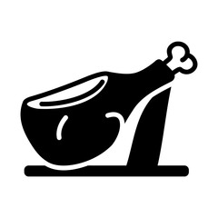 Spanish Jamon Cured Ham Glyph Icon