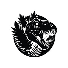 Dinofelis head with claw scratches highlighted and fur texture vector art illustration
