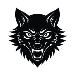 Highly detailed angry wolf mascot head in bold tattoo art vector art illustration