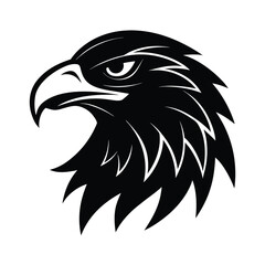Majestic eagle mascot head illustrated in detailed feather lines vector art illustration