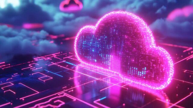 Pink Cloud Computing Concept