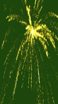 Golden Fireworks Green Screen Celebration Animation 9:16 for Social Media