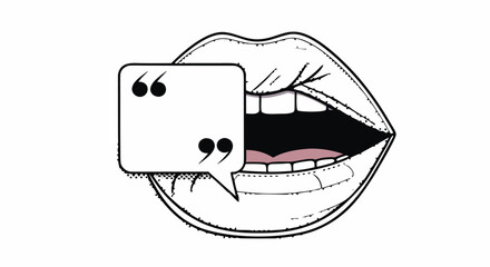 Comic book style open mouth with speech bubble, perfect for quotes and social media content

