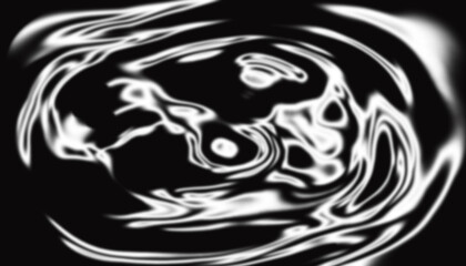 Abstract black and white swirl pattern with liquid distortion and fluid vortex texture. Dynamic circular motion art design perfect for digital visuals and modern compositions. Ideal for creative 