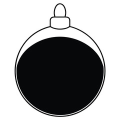 christmas ornament ball simple vector icon on black color and white background