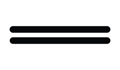 Two horizontal parallel black lines isolated on white background