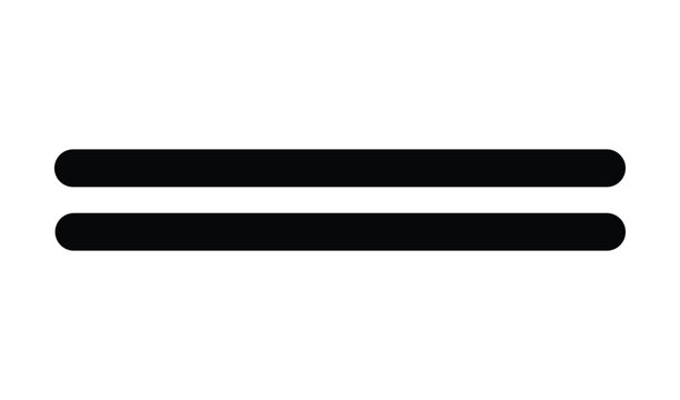 Two horizontal parallel black lines isolated on white background