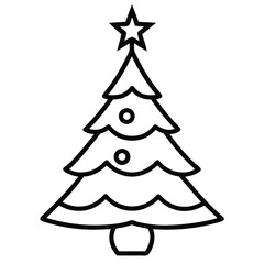 christmas tree candle simple vector icon on black color and white background