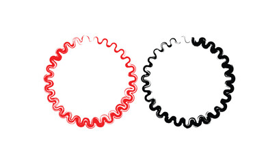 Two abstract circles isolated on white background