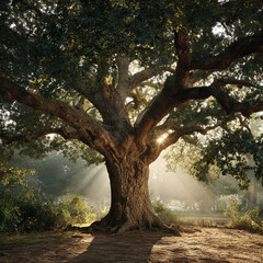 Fototapeta premium oak tree in the park