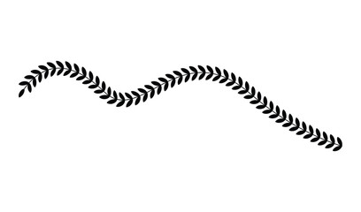 Wavy line of leaves isolated on white background vector