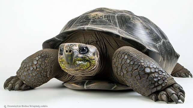 A full body photograph of a Pinta Island Tortoise (Chelonoidis abingdonii),