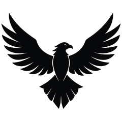 flying eagle   wings spread vector icon on white b