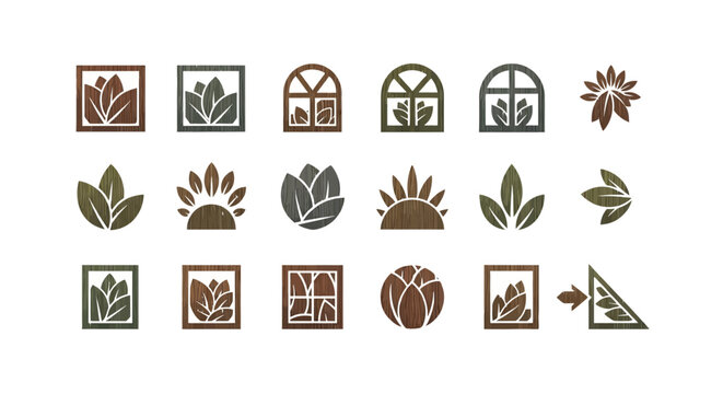 Collection of Minimalist Botanical and Nature Logo Icons.