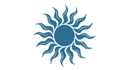 Vibrant blue sunburst icon for branding and design projects abstract radiant energy symbol for creative applications

