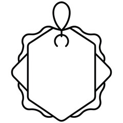 gift tag label simple vector icon on black color and white background