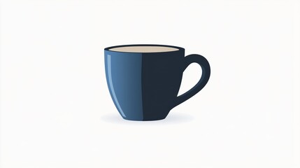 A high-resolution image of a cup. The color of the cup is a combination of 75% blue and 25% black.