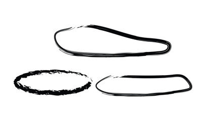 Three grunge speech bubbles isolated on white background