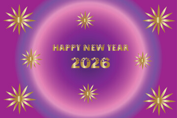 2026 happy new year celebration with glowing lights and sparkles. Happy New Year 2026