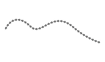 Fototapeta premium Ant trail isolated on white background, following a path