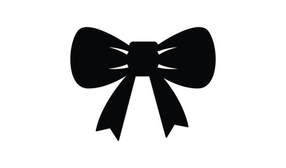 Black bow isolated on white background for gift decoration