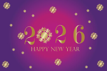 2026 happy new year celebration with glowing lights and sparkles. Happy New Year 2026