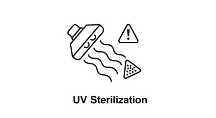 UV Sterilization Icon - Depicting Ultraviolet Light for Disinfection and Sanitization.
