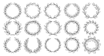 A collection of decorative circular floral frames for design purposes.