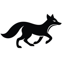 running fox vector icon on white background