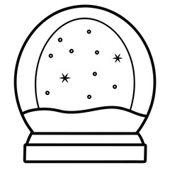 holiday snow globe simple vector icon on black color and white background