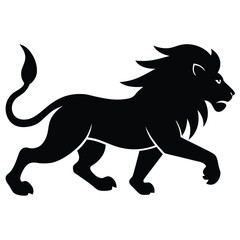 running lion vector icon on white background