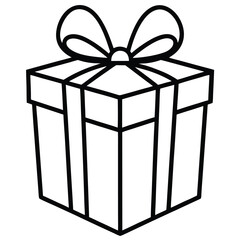 holiday present simple vector icon on black color and white background