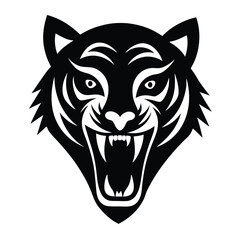 tiger skull roar head stylized vector icon on wh [Converted].eps