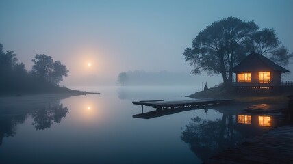 sunrise over the lake