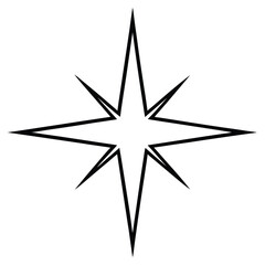 Obraz premium north star simple vector icon on black color and white background