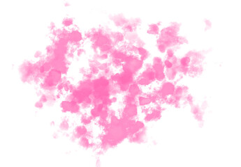 Hand made Pink watercolor cloud abstract artistic design element Transparent Background for graphic design and creative projects