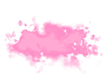 Hand made Pink watercolor cloud abstract vector illustration Transparent Background for design elements
