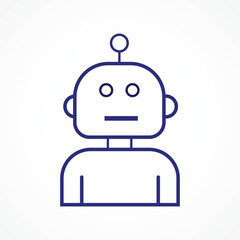 Robotics  line Icon Vector with white background – Industrial Automation and Artificial Intelligence Robot Technology Illustration