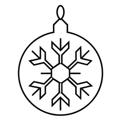 Obraz premium ornament with snowflake simple vector icon on black color and white background