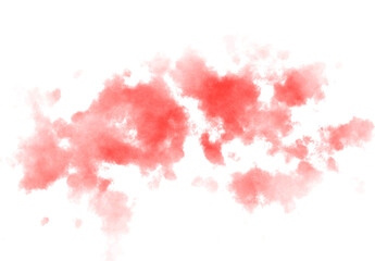 Hand made Abstract red watercolor cloud soft texture Transparent Background artistic design element