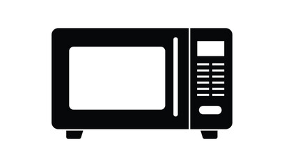 Black microwave oven isolated on white background vector