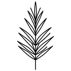 pine sprig simple vector icon on black color and white background