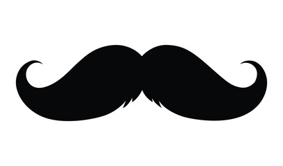 Black mustache isolated on white background illustration