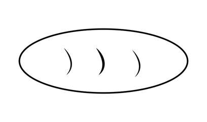 Loaf of bread isolated on white background illustration