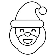santa face smiling simple vector icon on black color and white background