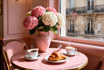 cup of coffee and flowers