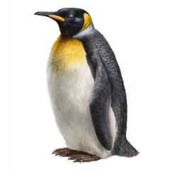 Fototapeta premium King Penguin Isolated on White Background bird wildlife