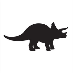  Triceratops Dinosaur Silhouette vector Types of dinosaurs breeds