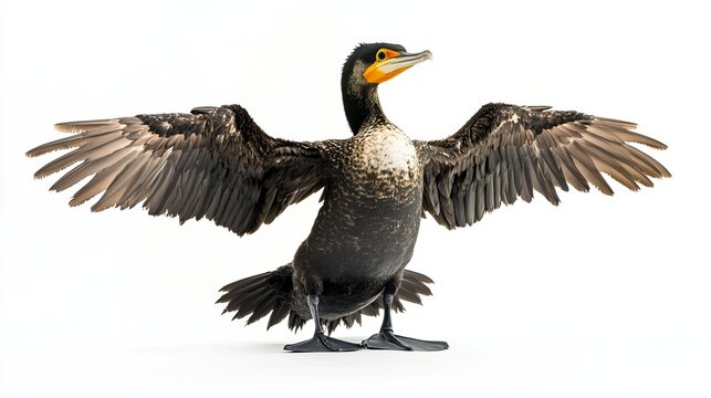 A photograph of a Pallas&acirc;&euro;&trade;s Cormorant (Phalacrocorax perspicillatus) 