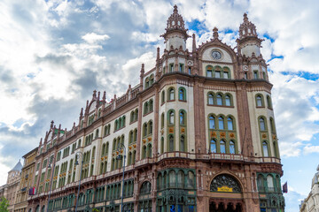 P&aacute;risi Udvar Hotel Budapest - a representative building on the Franciscan Square in Budapest, Hungary.